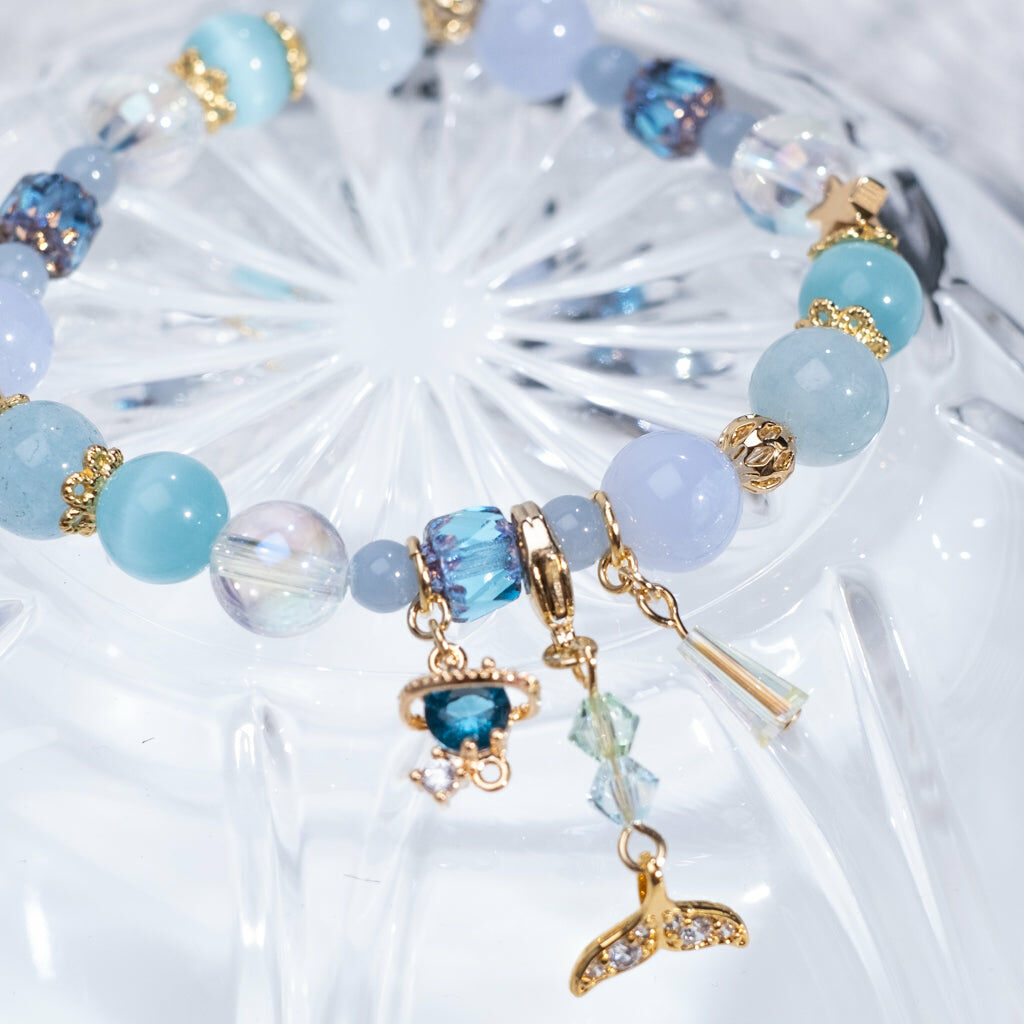 ⑥ Natural Quartz Bracelet with Detachable Pendant - Bold (10 Designs)