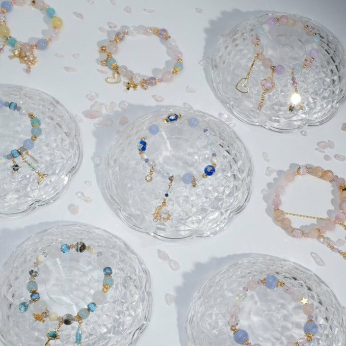 ⑥ Natural Quartz Bracelet with Detachable Pendant - Bold (10 Designs)