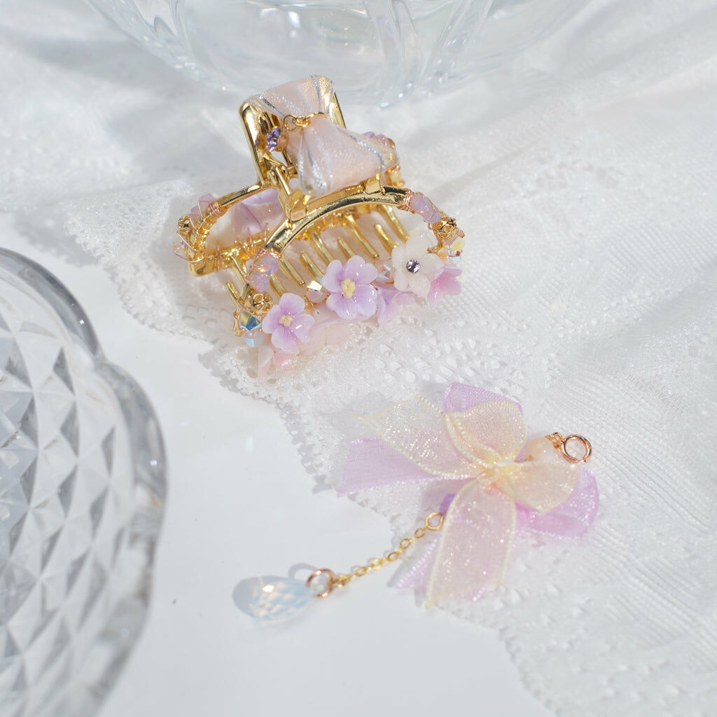 ⑥ Floral Claw Clip with Detachable Pendant (6 Designs)