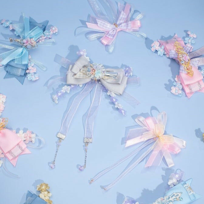 ⑥ 2-way Mini Ribbon Bow Clip-Brooch (11 Designs)