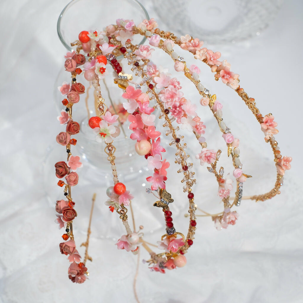 ⑥ Hairband Rainbow - Red, Pink & Coral (7 Designs)