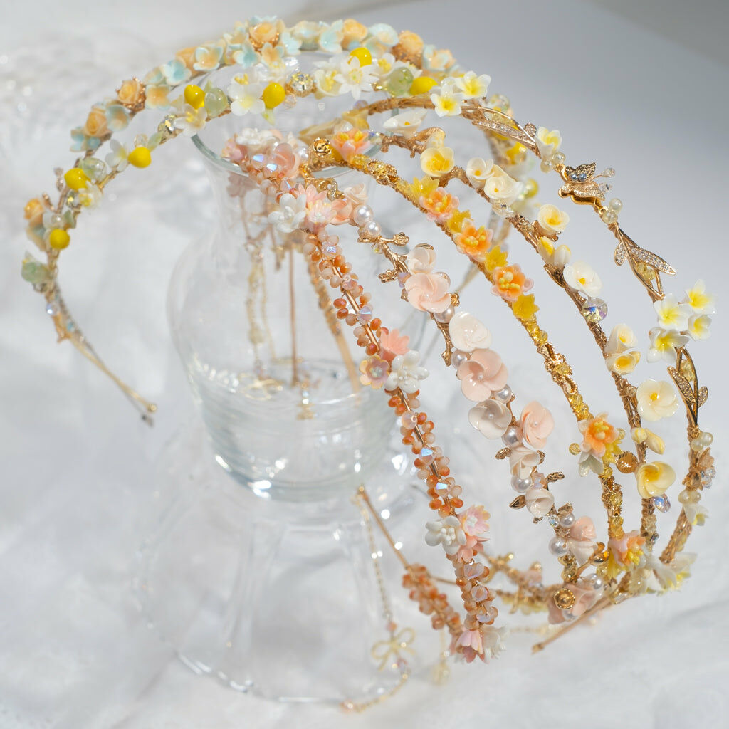 ⑥ Hairband Rainbow - Beige, Honey & Lemon (7 Designs)