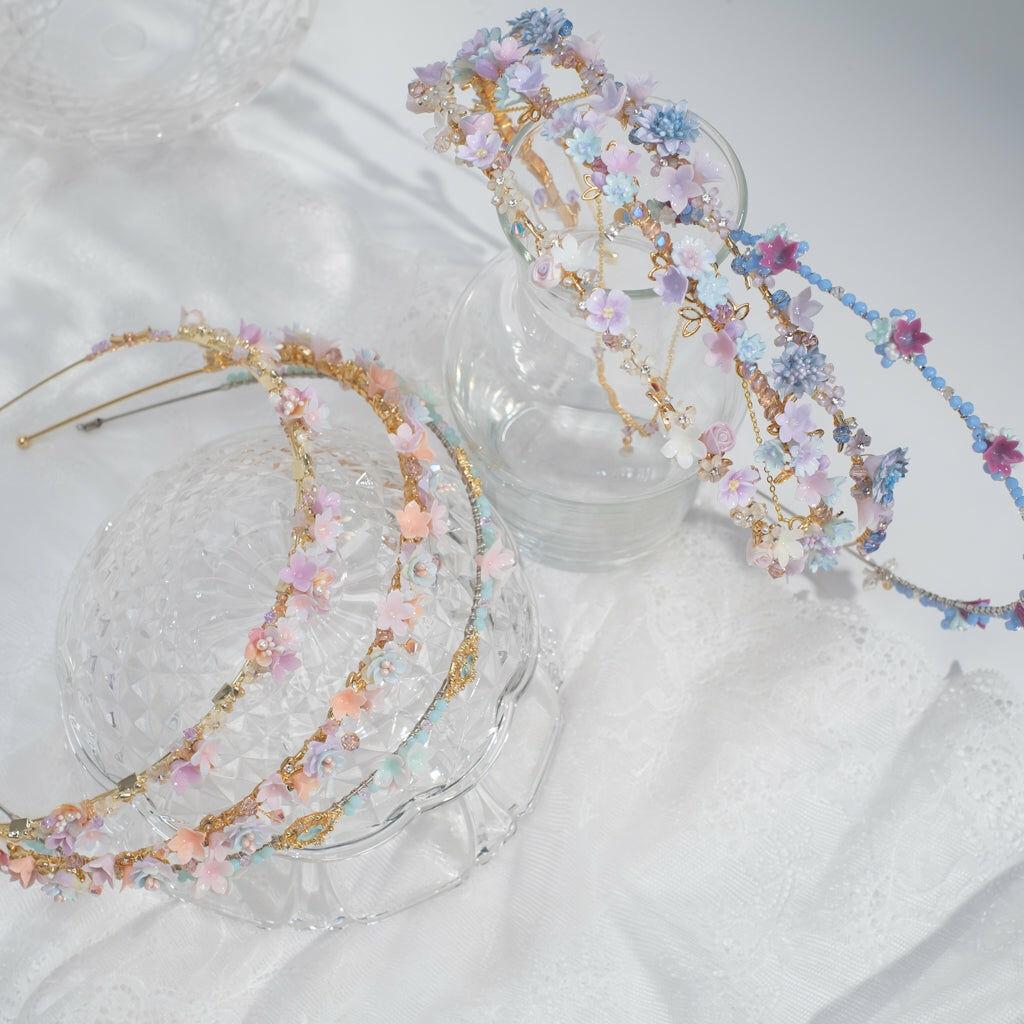 ⑥ Hairband Rainbow - Tiffany Blue, Purple & Blue (7 Designs)