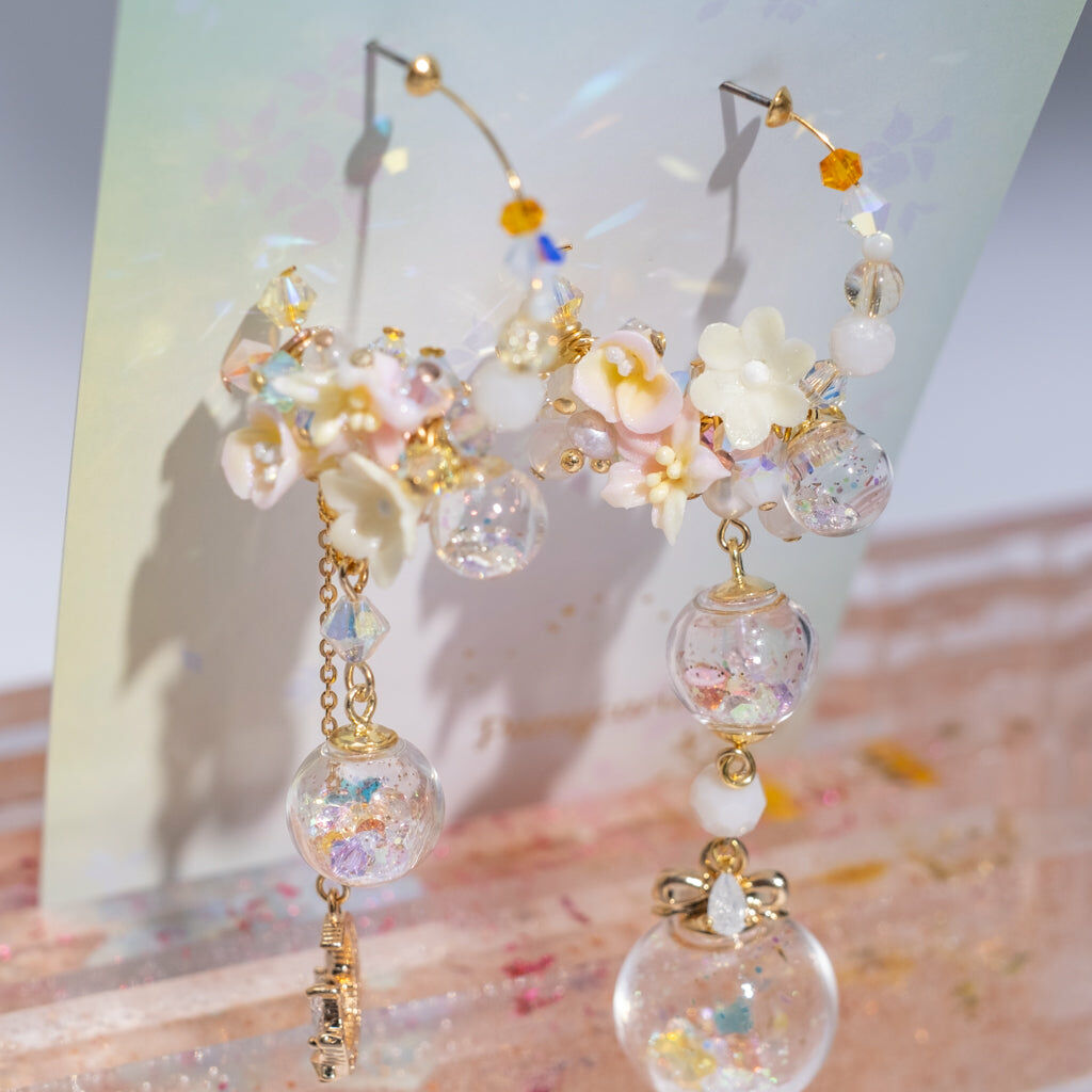 ⑦ Dreamland POM POM Half Hoop Earrings (9 Designs)