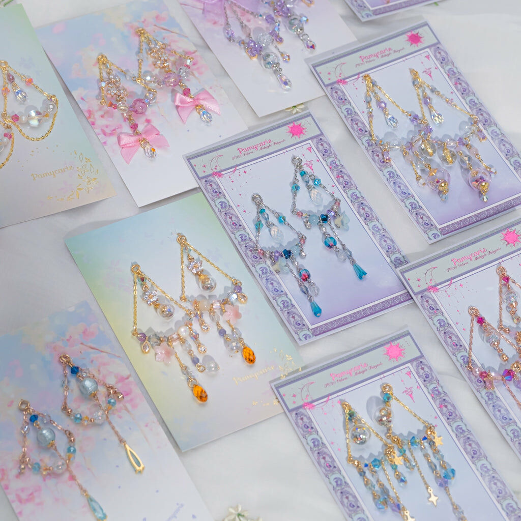 ⑧ Crystal Fantasy Swing Earring Pendants (10 Designs)