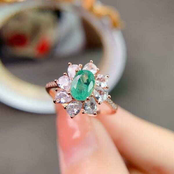 (11.14G)天然哥倫比亞祖母綠 戒指