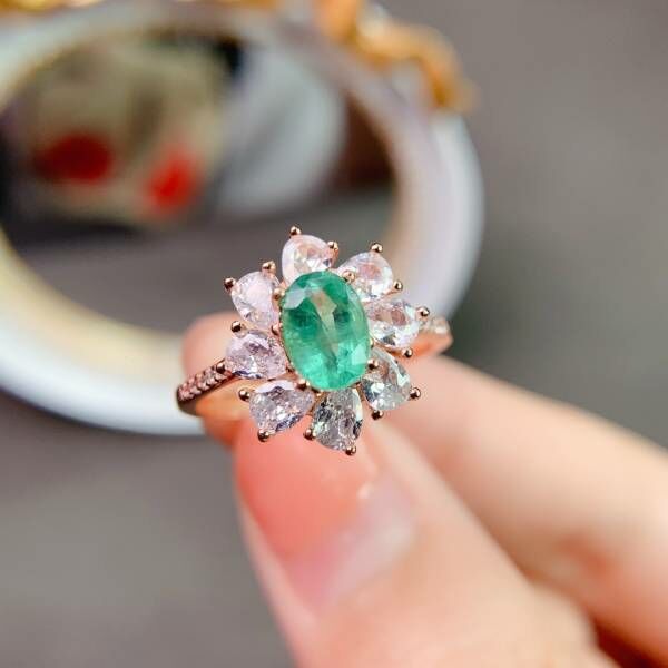 (11.14G)天然哥倫比亞祖母綠 戒指