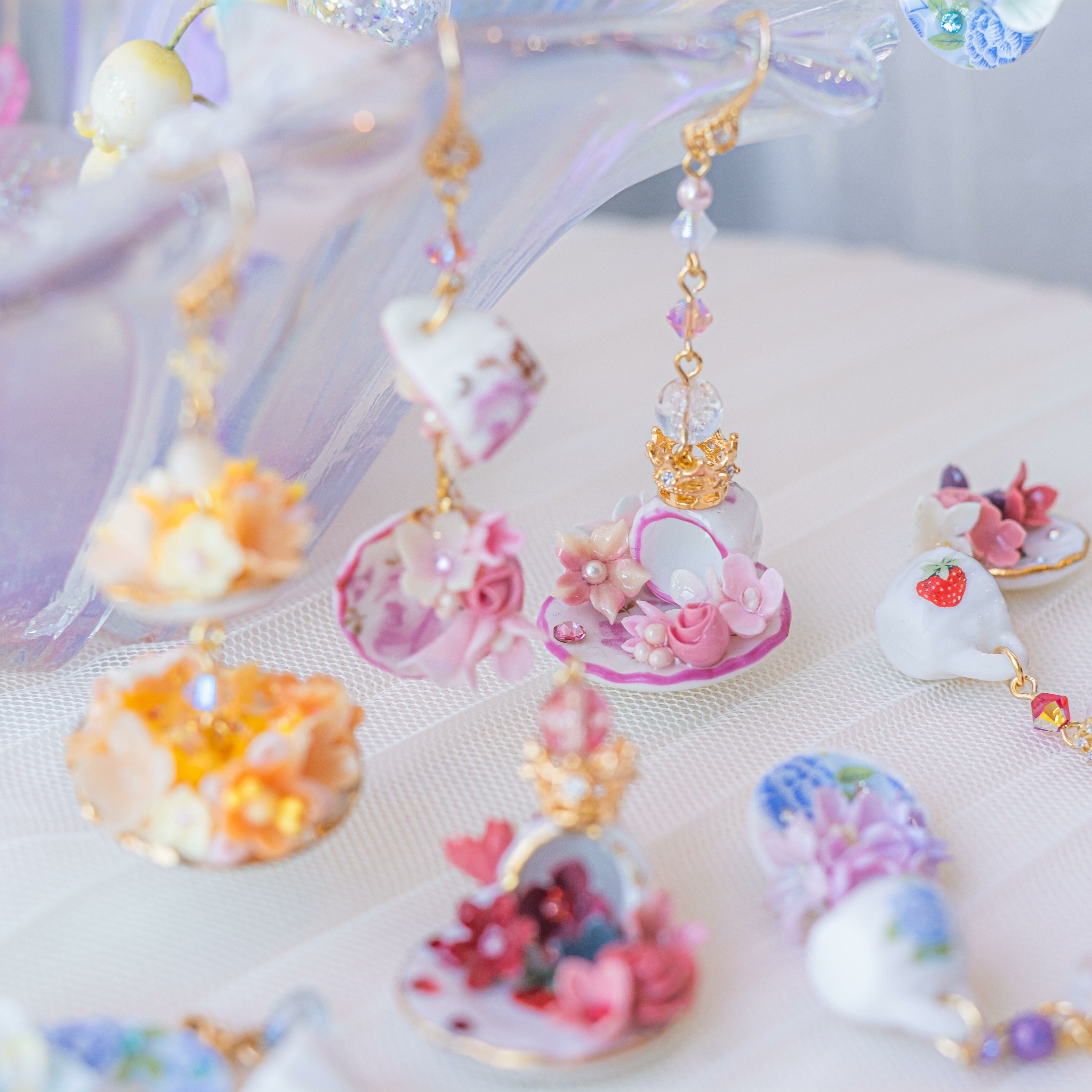 ➀➀ "Florette Tea Party" S925 Earrings (7 Designs)