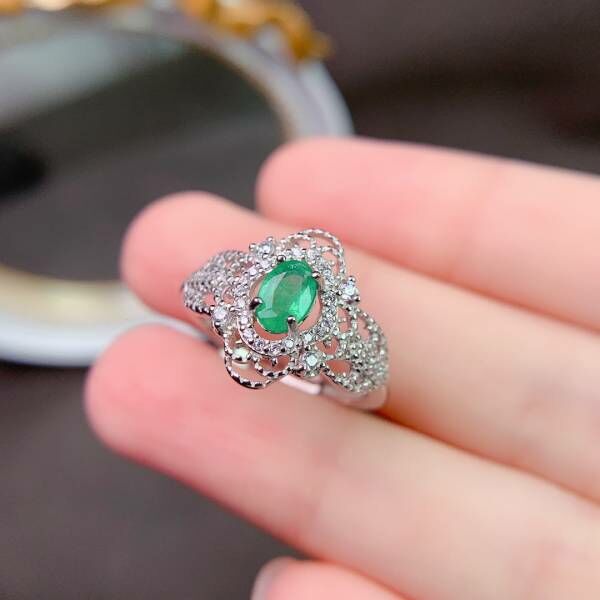 (11.14E)天然哥倫比亞祖母綠 戒指