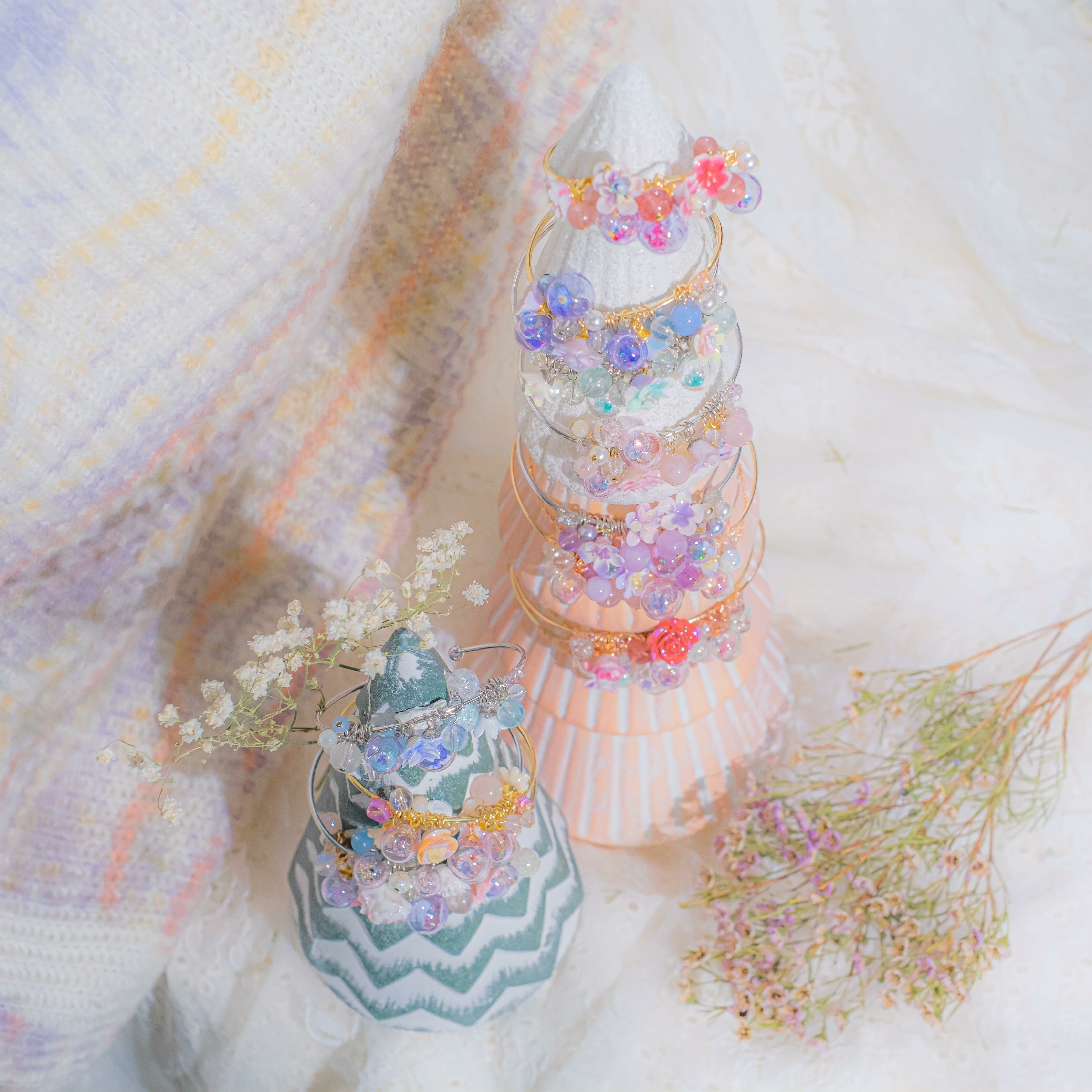 ➀➁ Special Edition POM POM Charm Bangle (12 Designs)