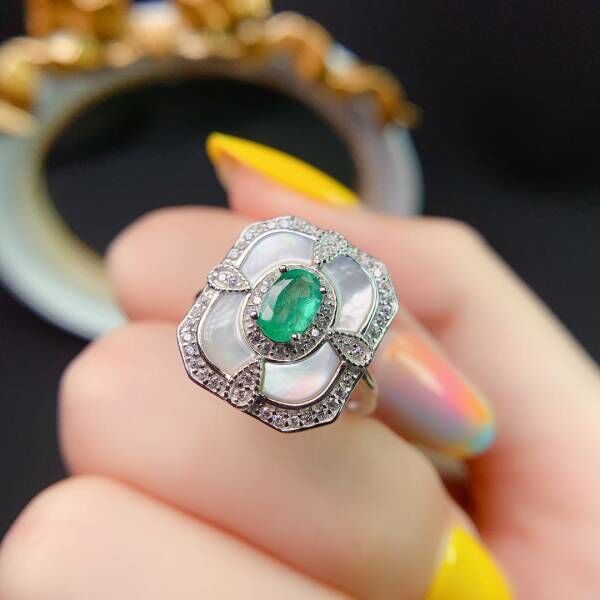 (11.14E)天然哥倫比亞祖母綠 戒指