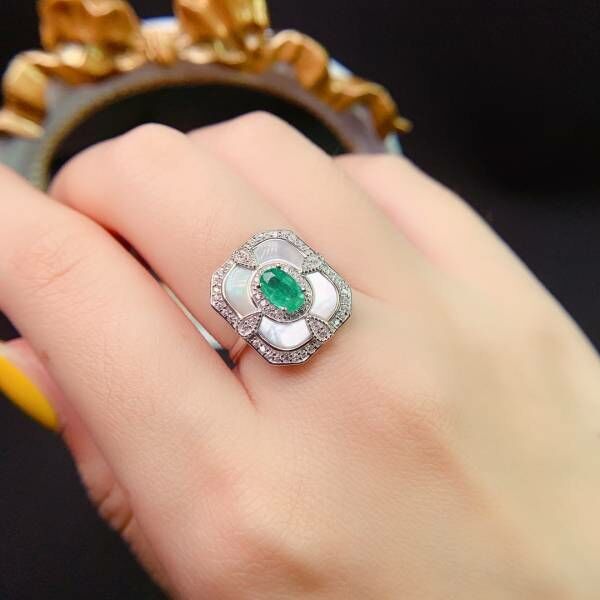 (11.14E)天然哥倫比亞祖母綠 戒指