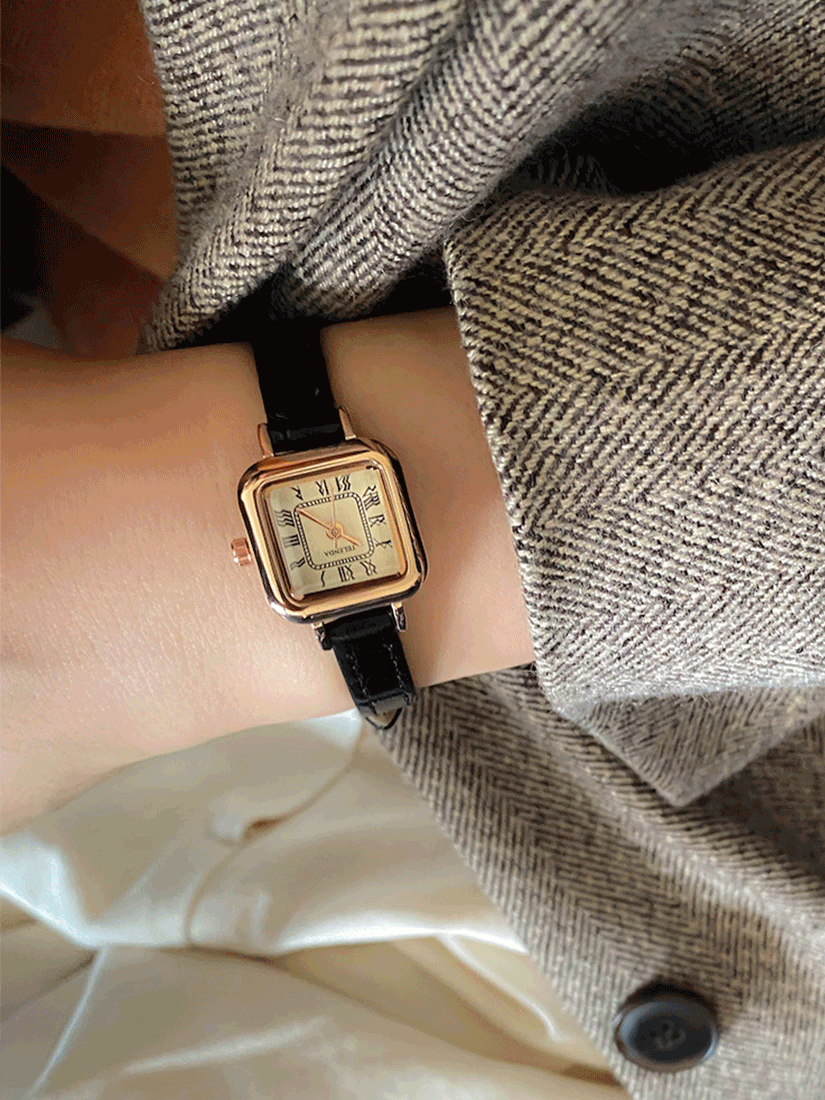 簡約金框方型錶 [ 5色 ]