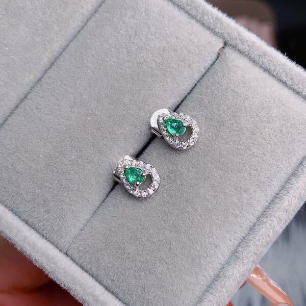 (11.14D)純天然哥倫比亞祖母綠 耳釘