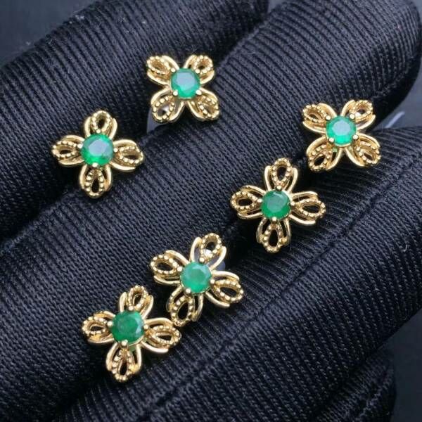 (11.14D)純天然哥倫比亞祖母綠 耳釘