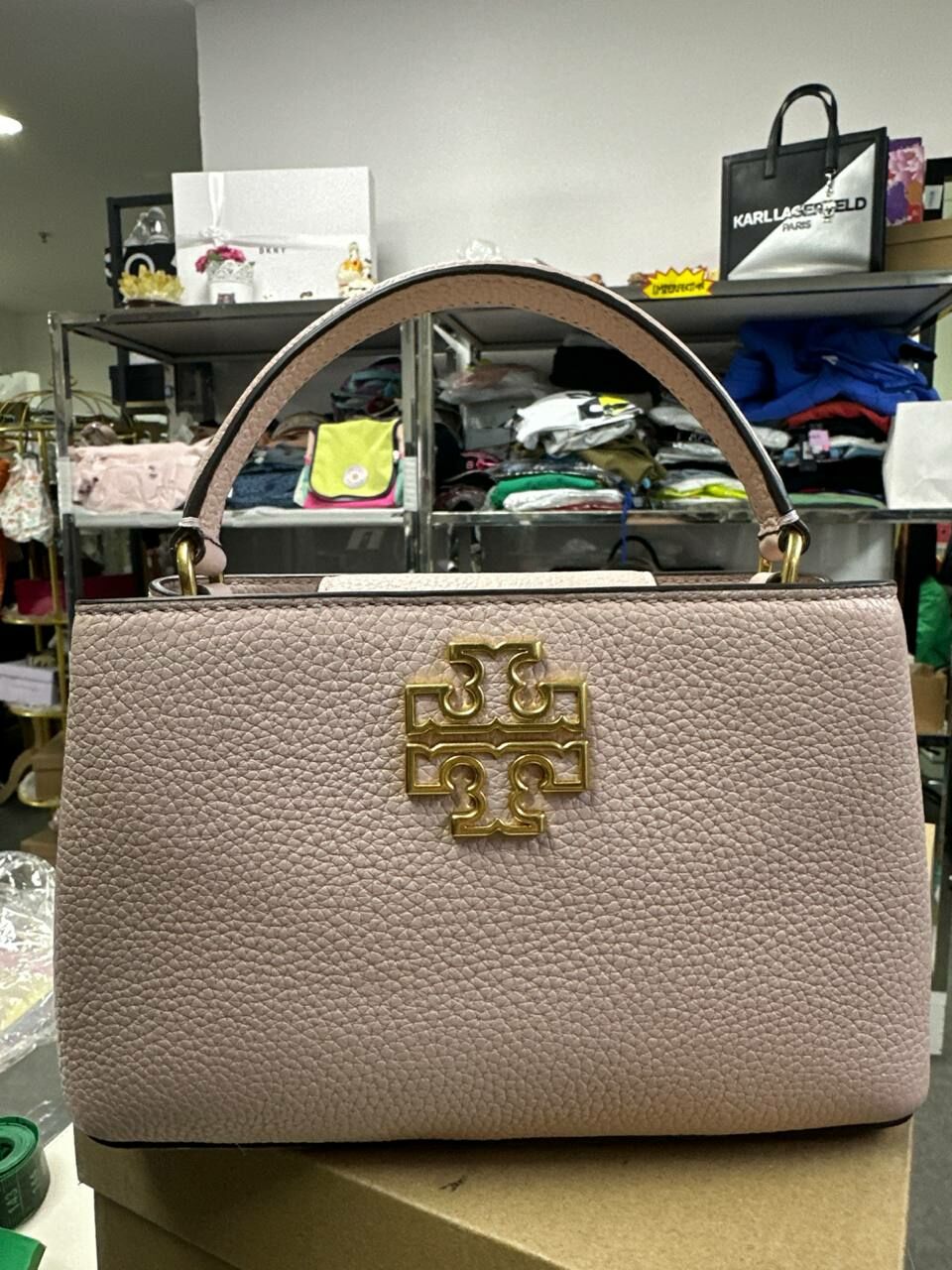 [S] TORY BURCH BRITTEN MICRO SATCHEL,SHELL PINK, 145357-652 (STB330)
