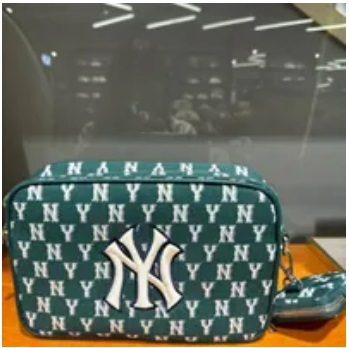 [S] MLB NY CLASSIC MONOGRAM JACQUARD CROSS BAG,GREEN, 3ACRM012NK0003-50GND (SMLB281)