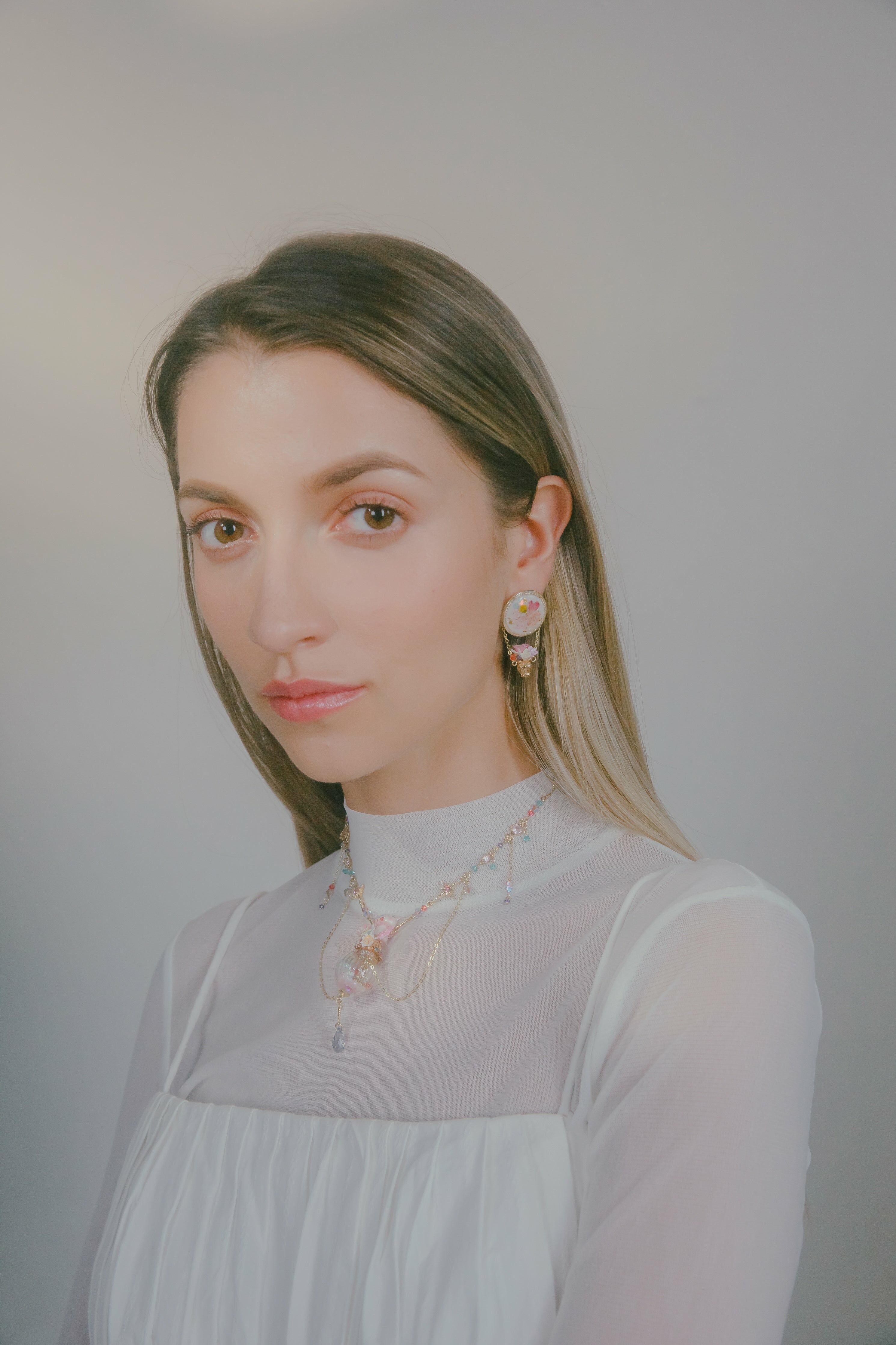 Floating Bouquet Hot Air Balloon Gold-plated S925 Earrings