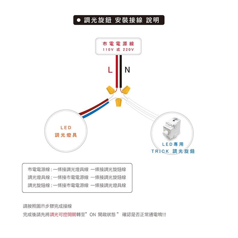 TRIAC調光旋鈕 接線方式