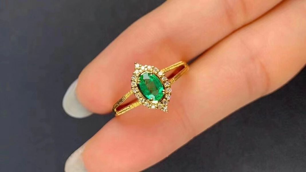 (11.14A)天然哥倫比亞祖母綠 戒指