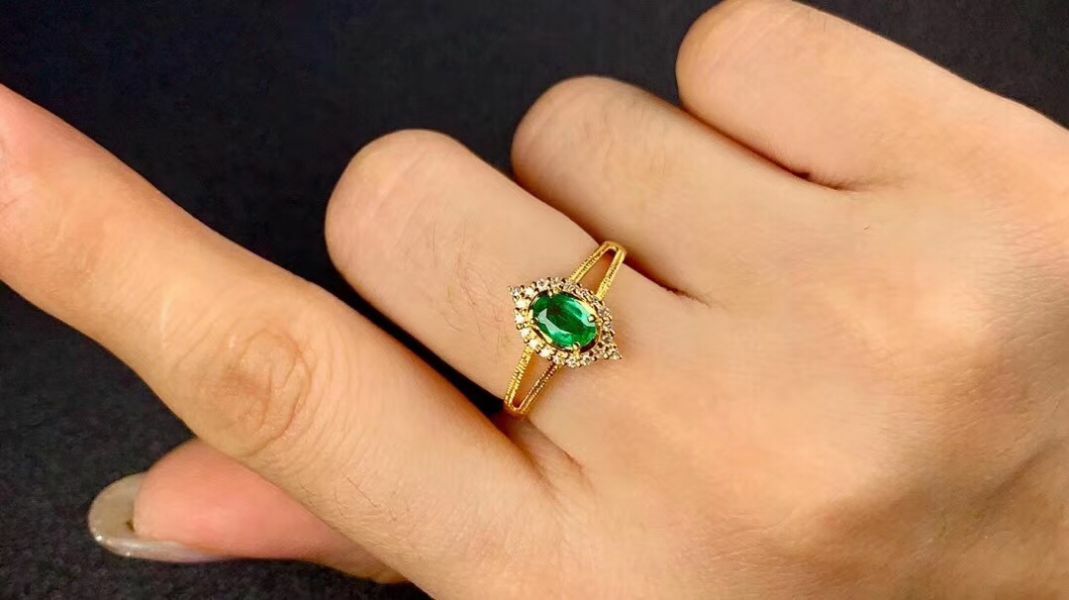 (11.14A)天然哥倫比亞祖母綠 戒指