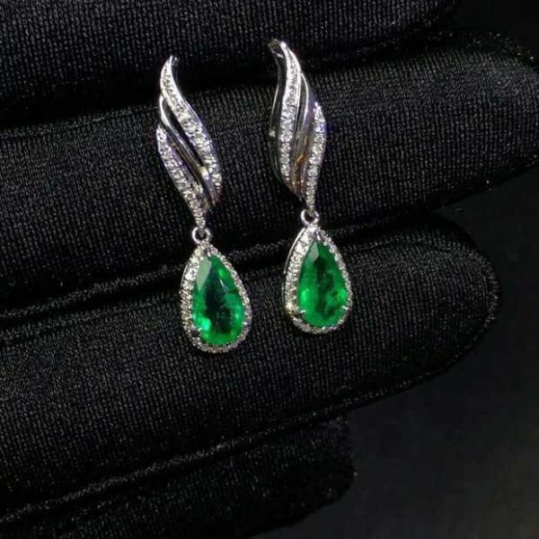 (11.14A)純天然哥倫比亞祖母綠 耳釘