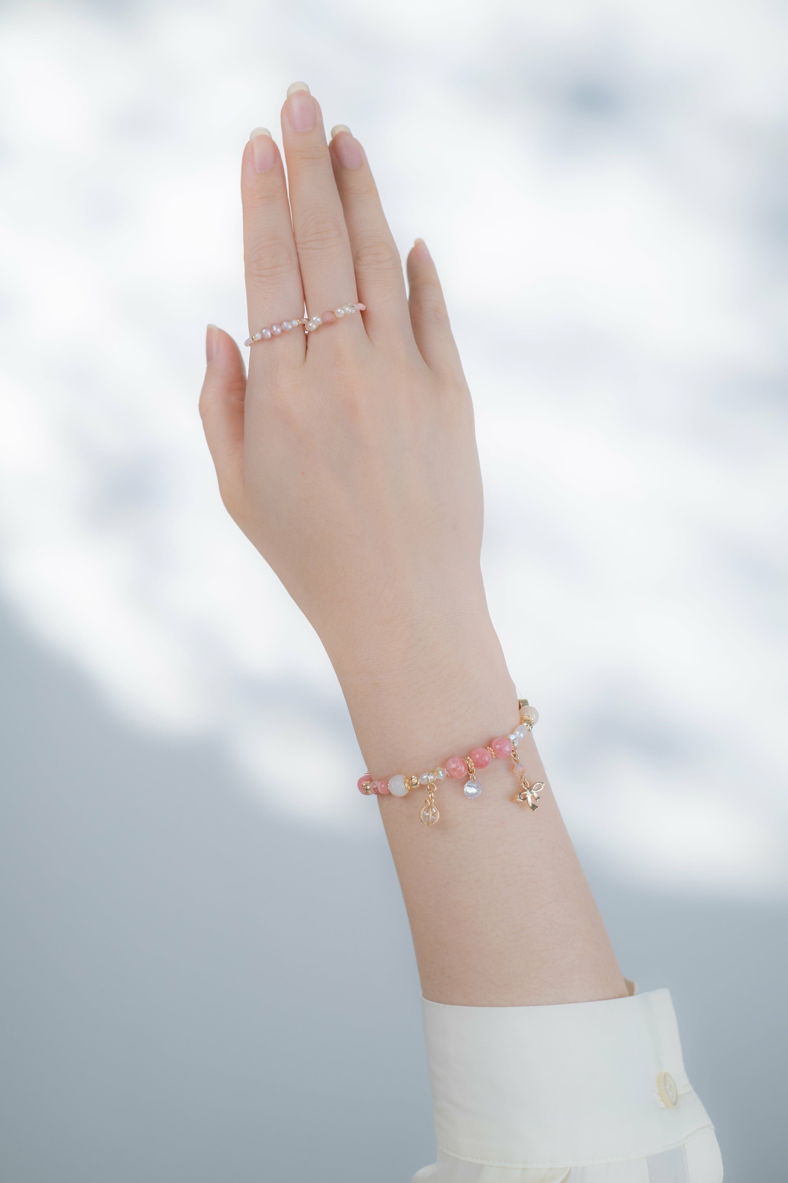 ③ Natural Quartz Bracelet & Ring Set (8 Designs)
