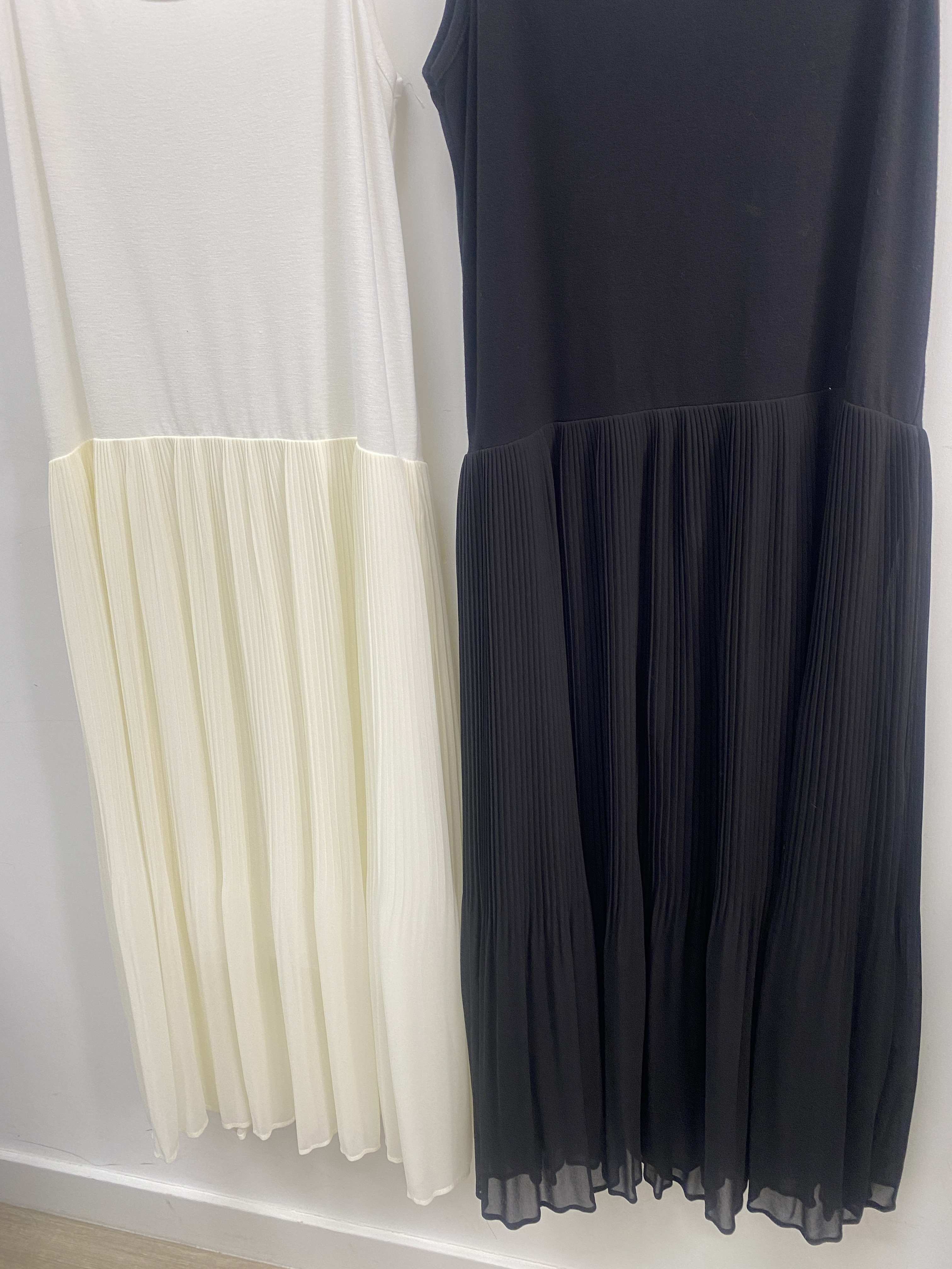 吊帶打底連身拼布雪紡裙