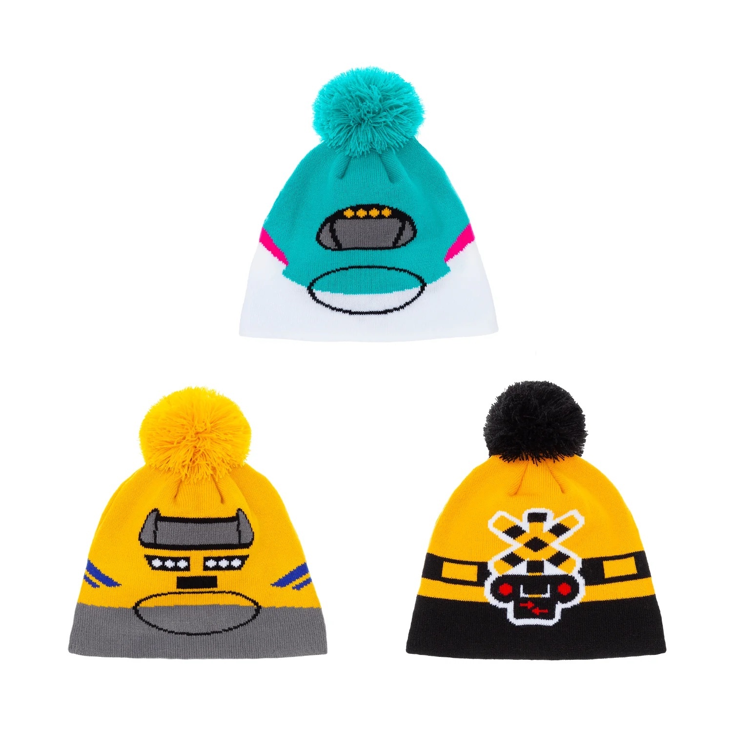 Popondetta 鐵道毛毛球針織冷帽