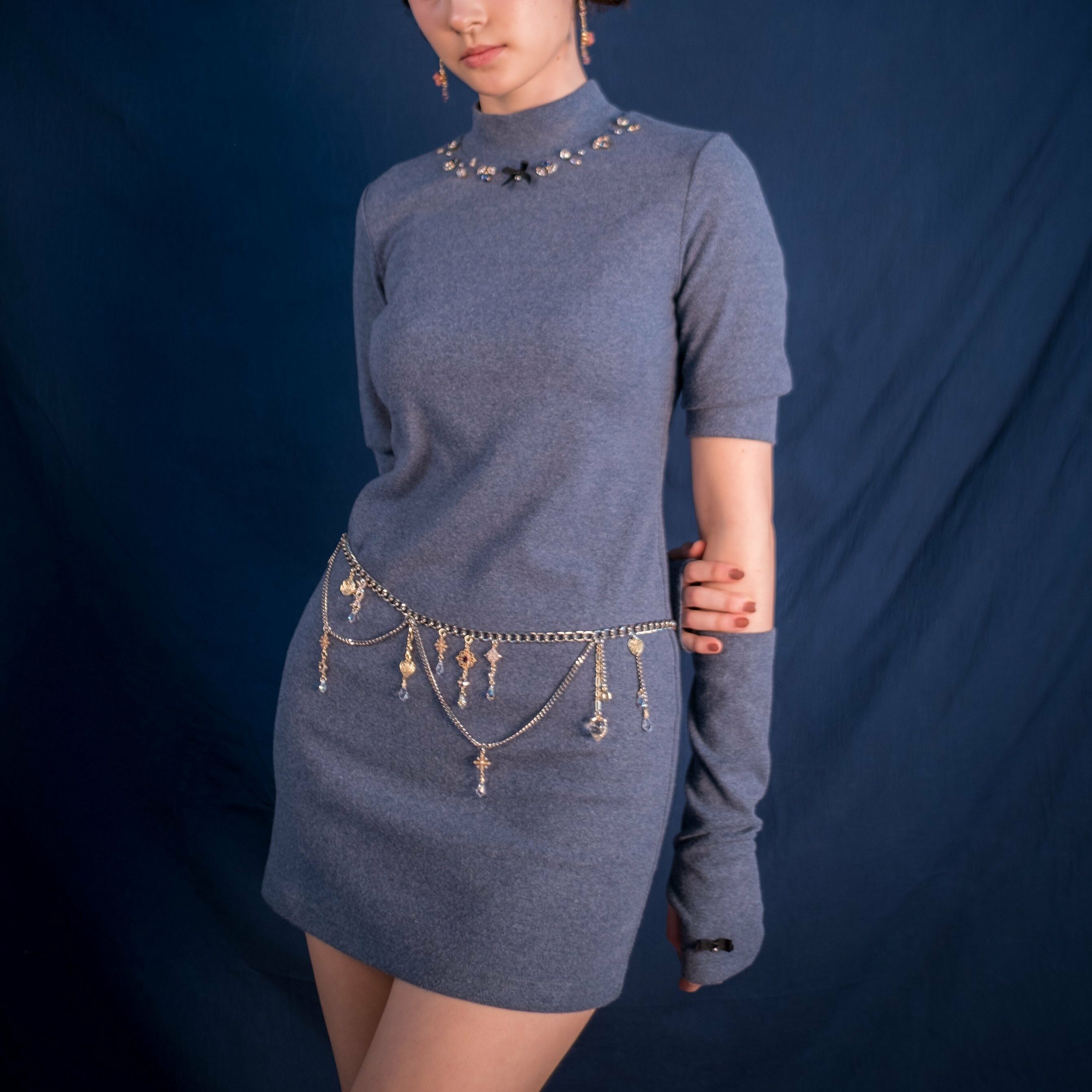 CZ Embroidered One Piece with Mitten Oversleeve (Dusty Blue/Khaki)