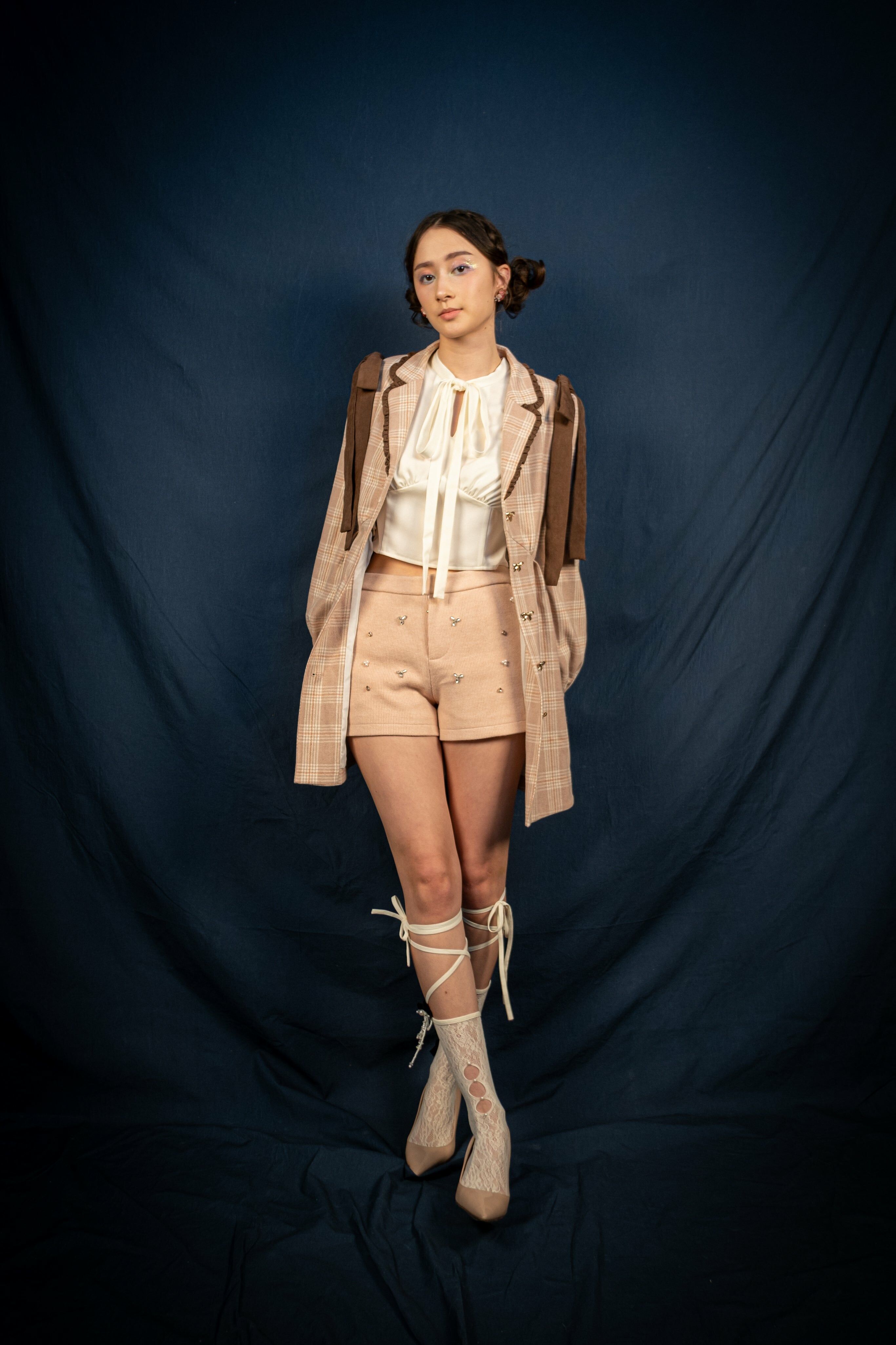 Bowknot Shirtdress/Jacket (Pink/Beige)