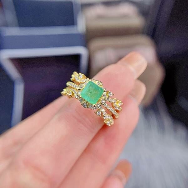 (11.13A)天然哥倫比亞祖母綠 戒指