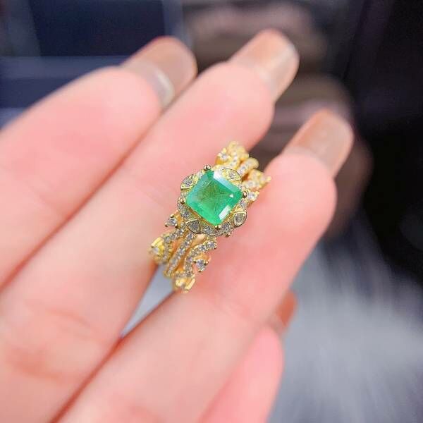 (11.13A)天然哥倫比亞祖母綠 戒指