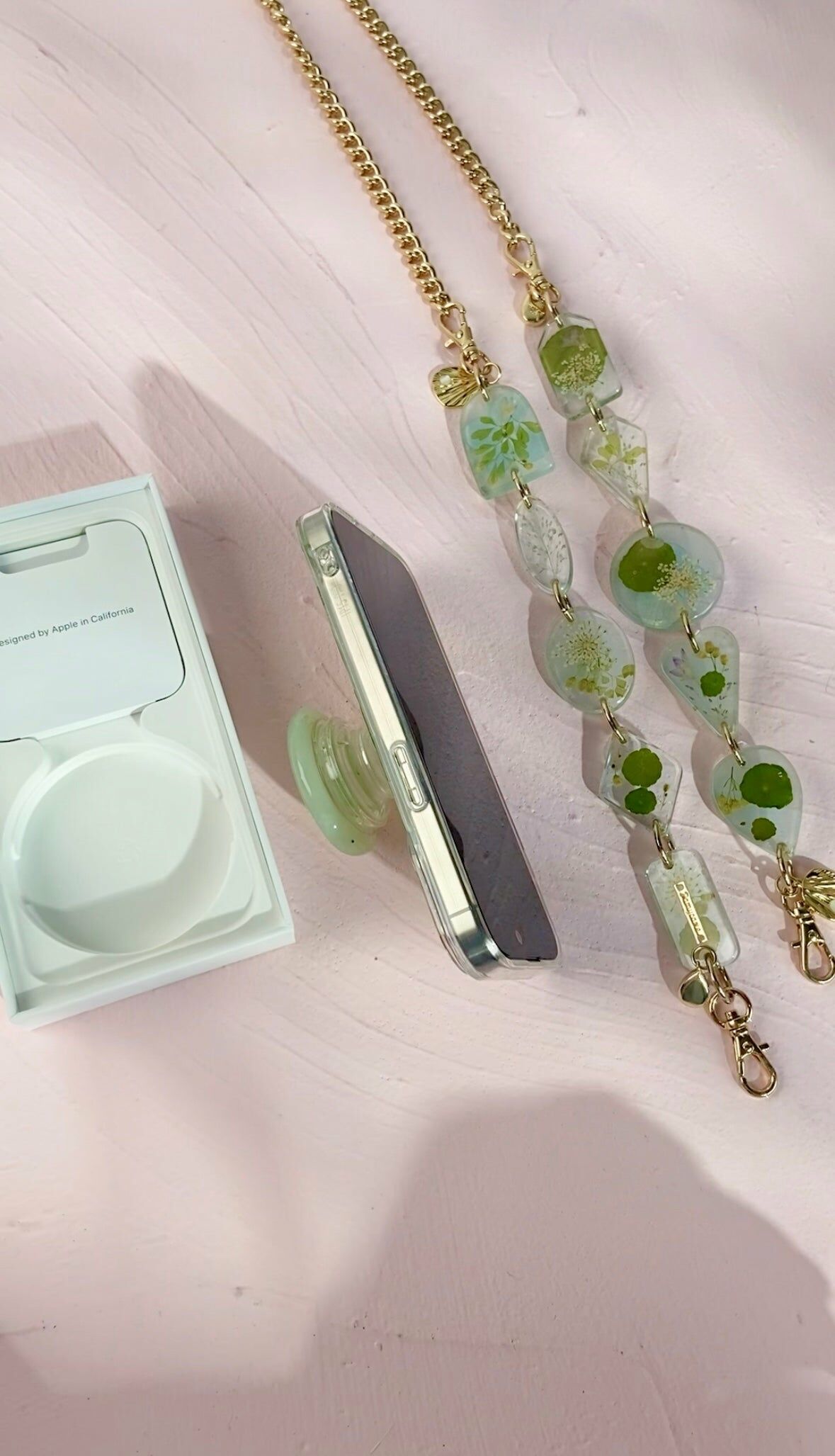 Pastel Green Forest Resin Phone Case/Stand Stud