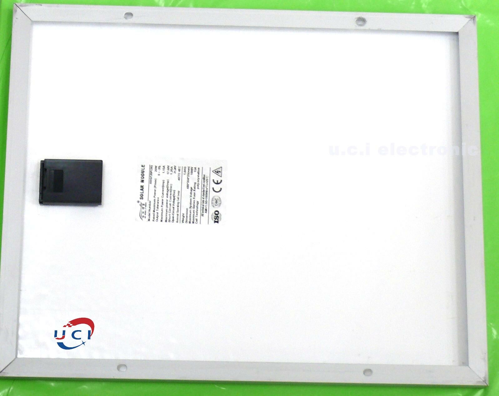 【UCI電子】20W 12V 太陽能電池板板 太陽能板