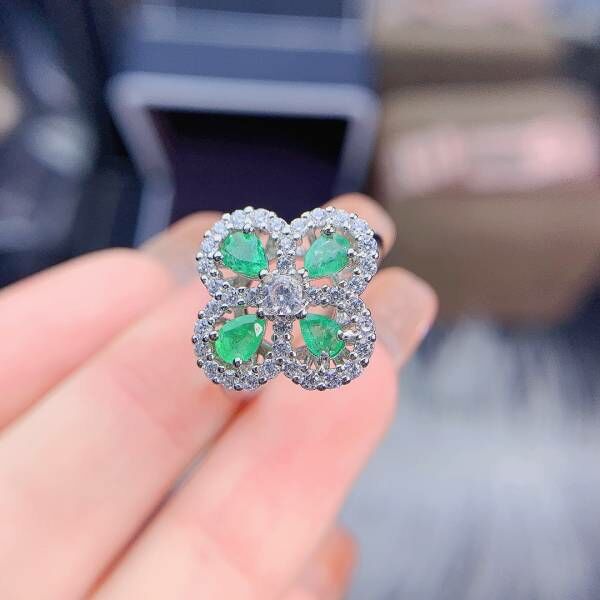 (11.13)天然哥倫比亞祖母綠 戒指