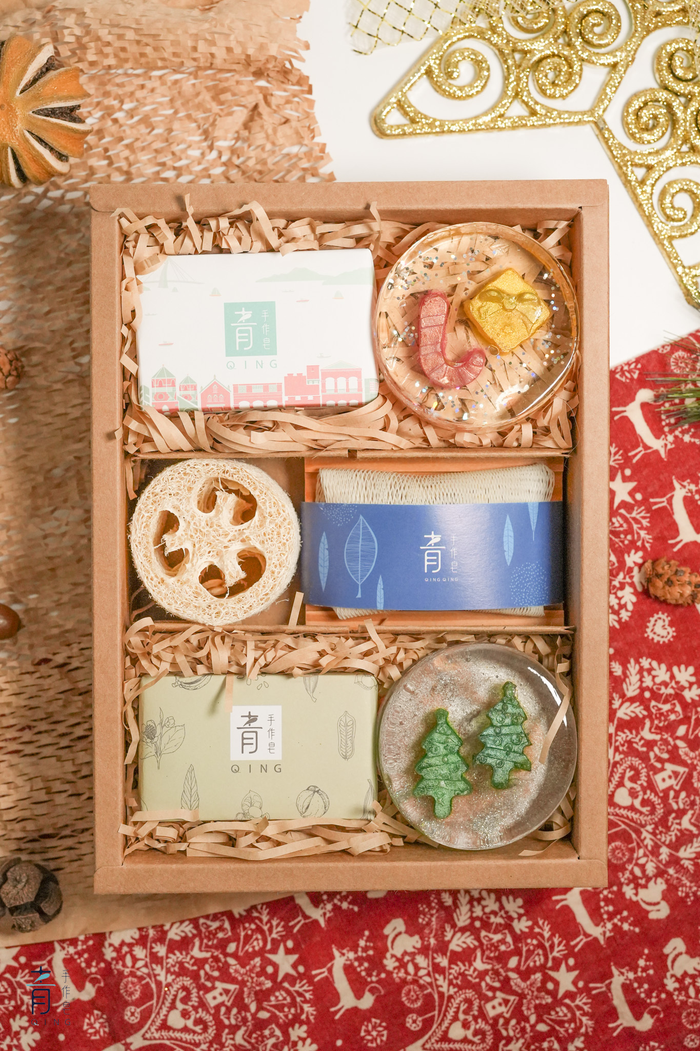 【青手作】聖誕沐浴手工皂禮盒|禮盒|交換禮物|聖誕節|送禮