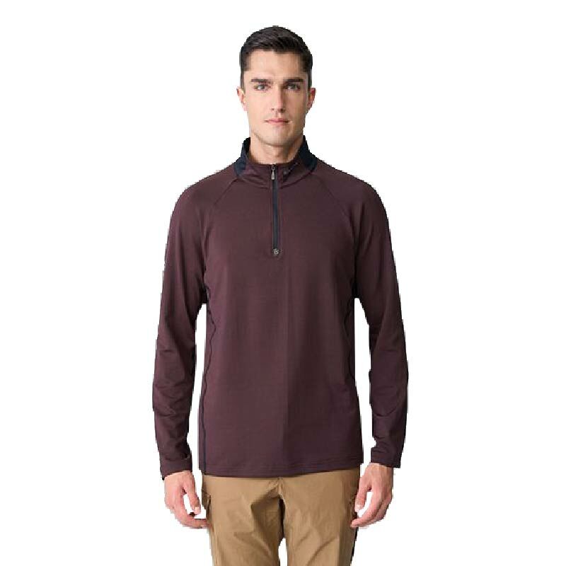 Wildland 荒野 男款 前襟拉鍊保暖機能衣 摩卡 登山/出國/旅行/日常/上班 12WB12608