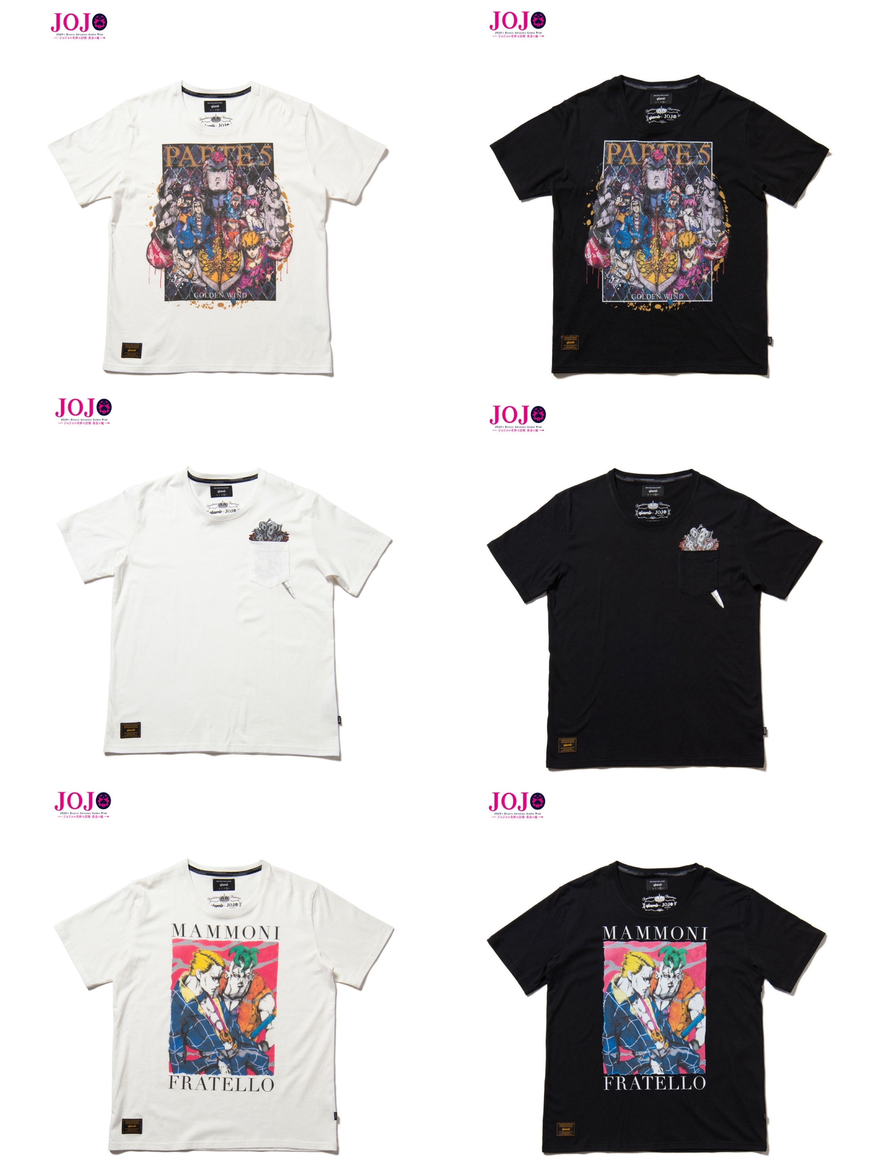 Pbandai 預訂2024/1月 【ジョジョの奇妙な冒険 黄金の風×glamb】コラボレーションTシャツ３⚠️⚠️熱賣款‼️落單前請先PM查詢貨源
