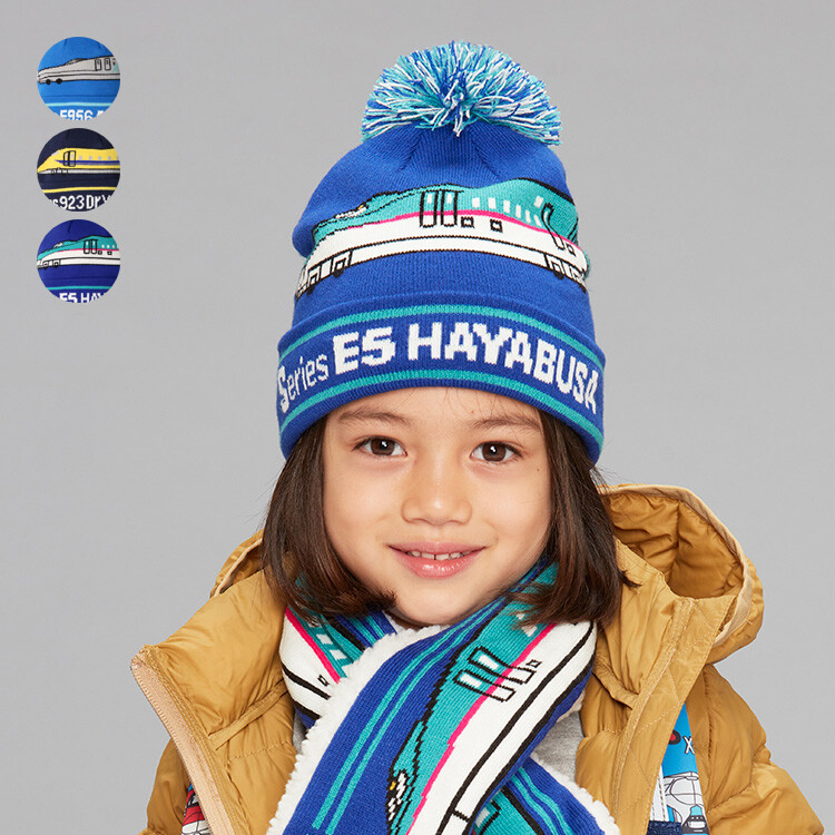 Moujonjon JR 新幹線列車圖案針織冷帽