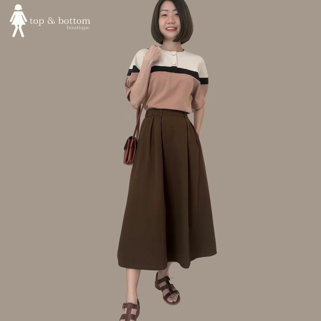 COTTON WIDE MIDI SKIRT