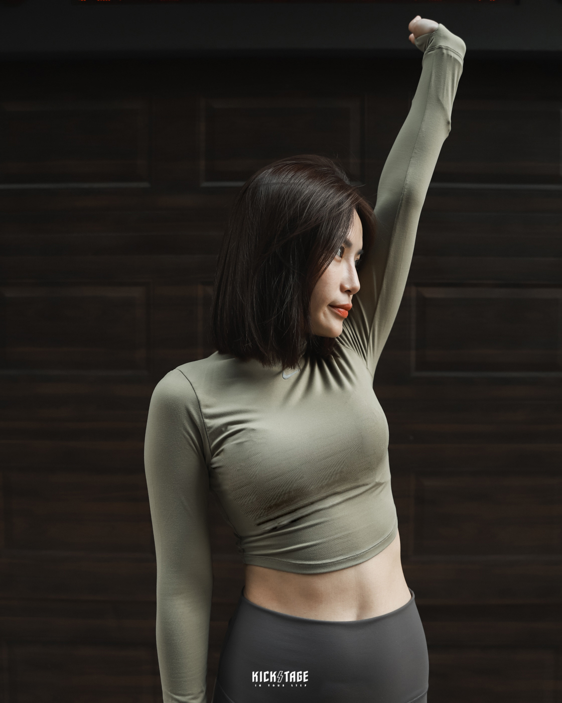 **特價商品售出不退換**女款 NIKE AS W NK ONE LUXE DF LS CROPESS 綠色 反光勾勾 墨綠 訓練 運動 長袖上衣 緊身 瑜珈 吸濕 快乾【FB5277-276】