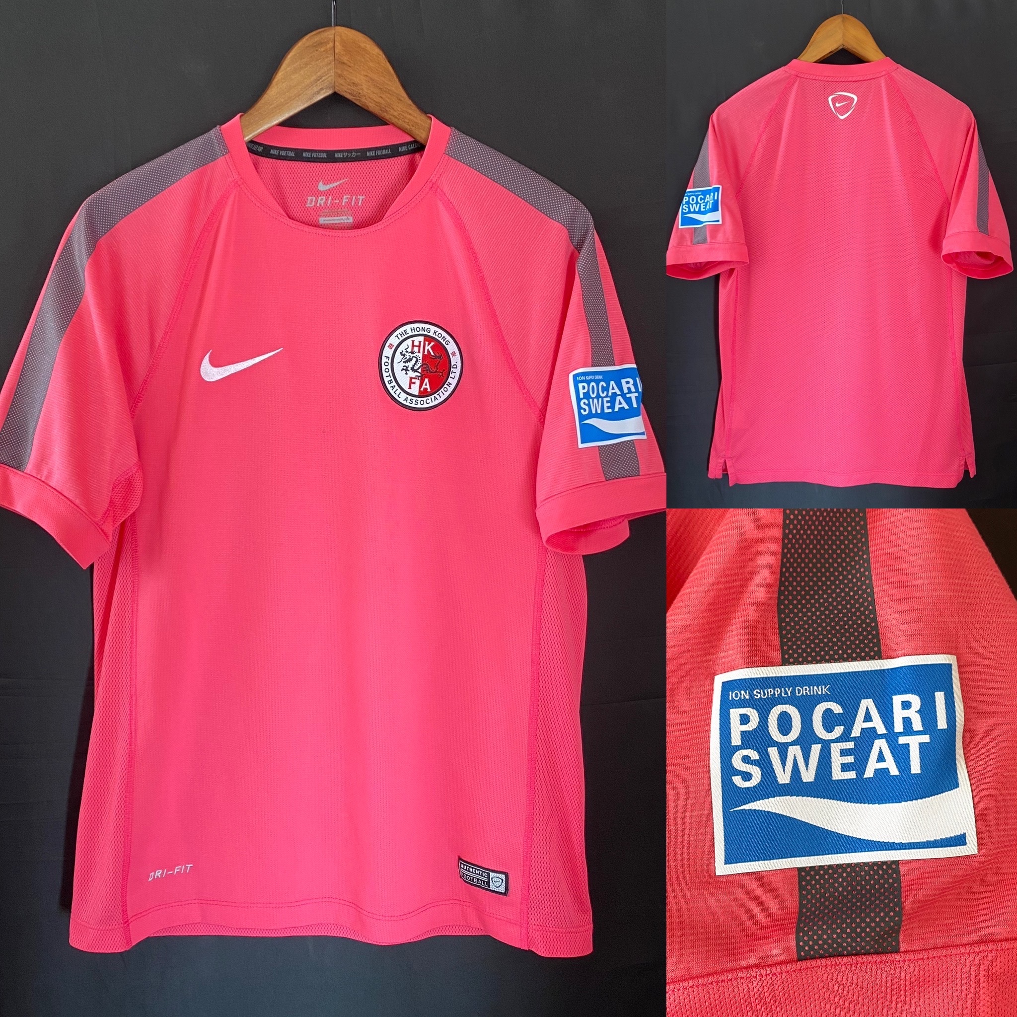 Hong Kong 2014-2016 Nike pink match worn training shirt