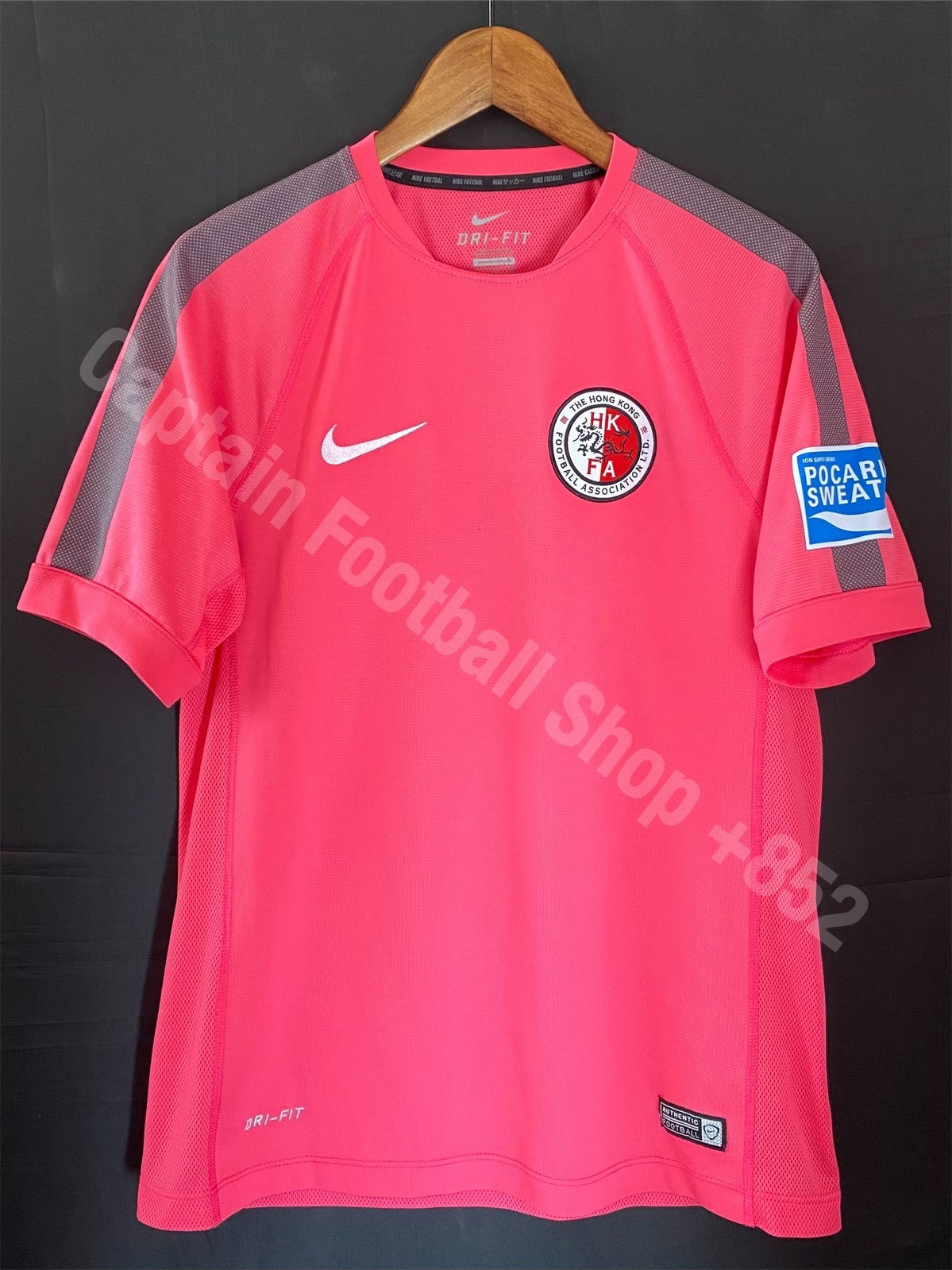 Hong Kong 2014-2016 Nike pink match worn training shirt