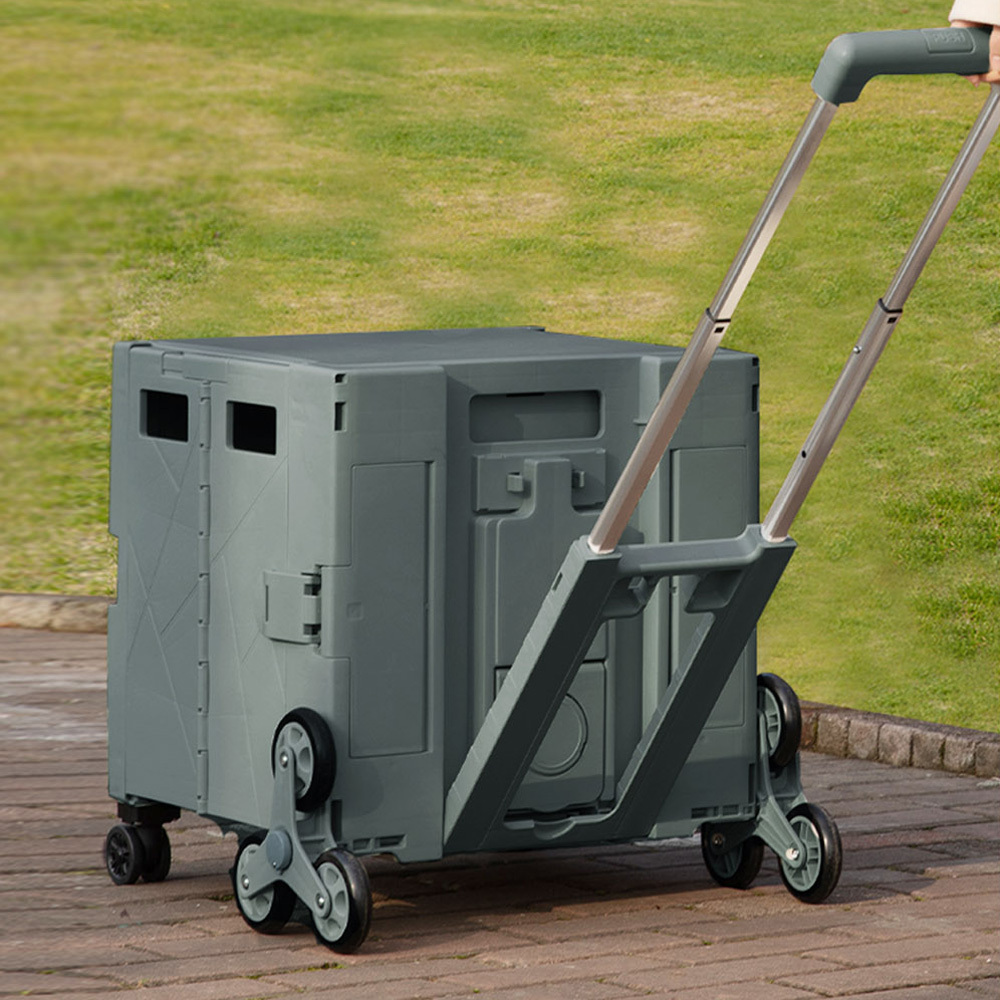 【AOTTO】68L升級款加厚折疊可爬梯八輪購物車(AC-233)