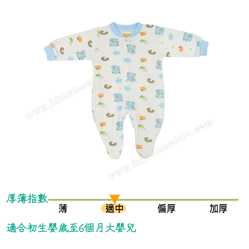 Koma Land: 嬰兒開鈕長袖連身褲連襪 BE3047 (1-3碼)