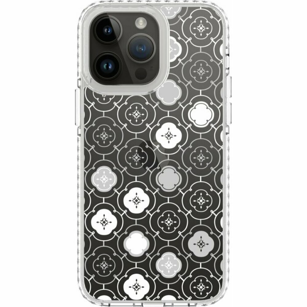 【在庫あり】印花楽 × The Hood コラボスマホケース／ガラス海棠 No.3／クールグレーホワイト