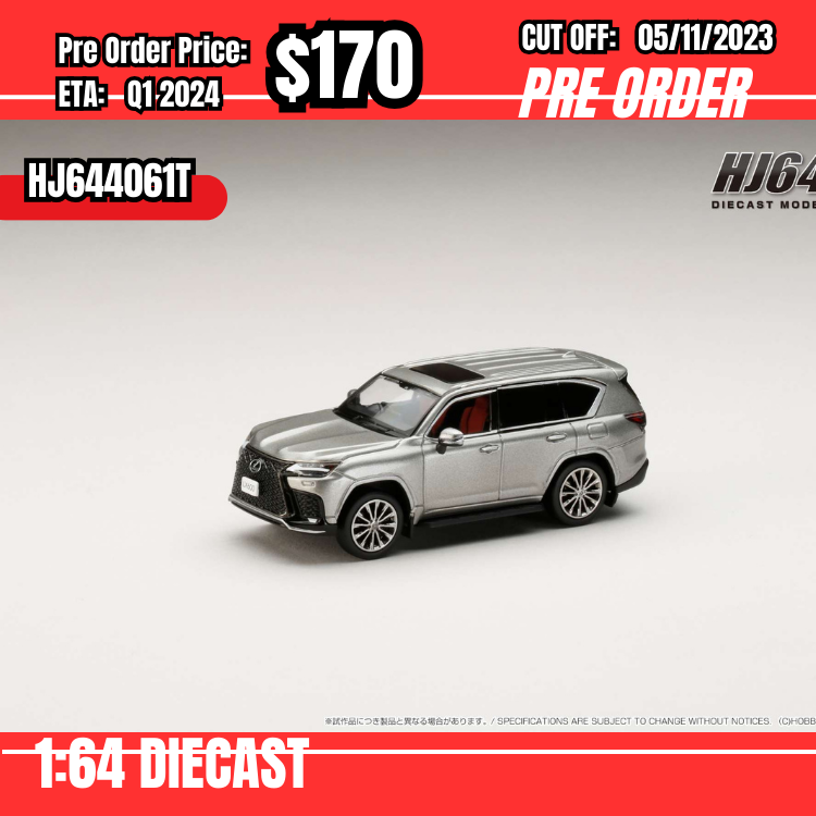 PO-$170 *Hobby Japan* 1:64 LEXUS LX600 F Sport Titanium HJ644061T [OD27/10]