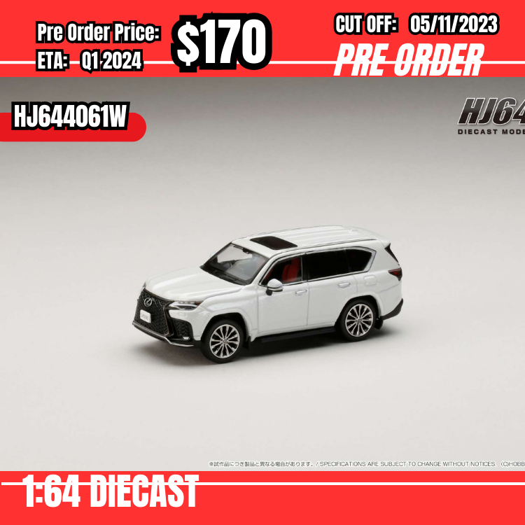 PO-$170 *Hobby Japan* 1:64 LEXUS LX600 F Sport Sonic Quartz HJ644061W [OD27/10]