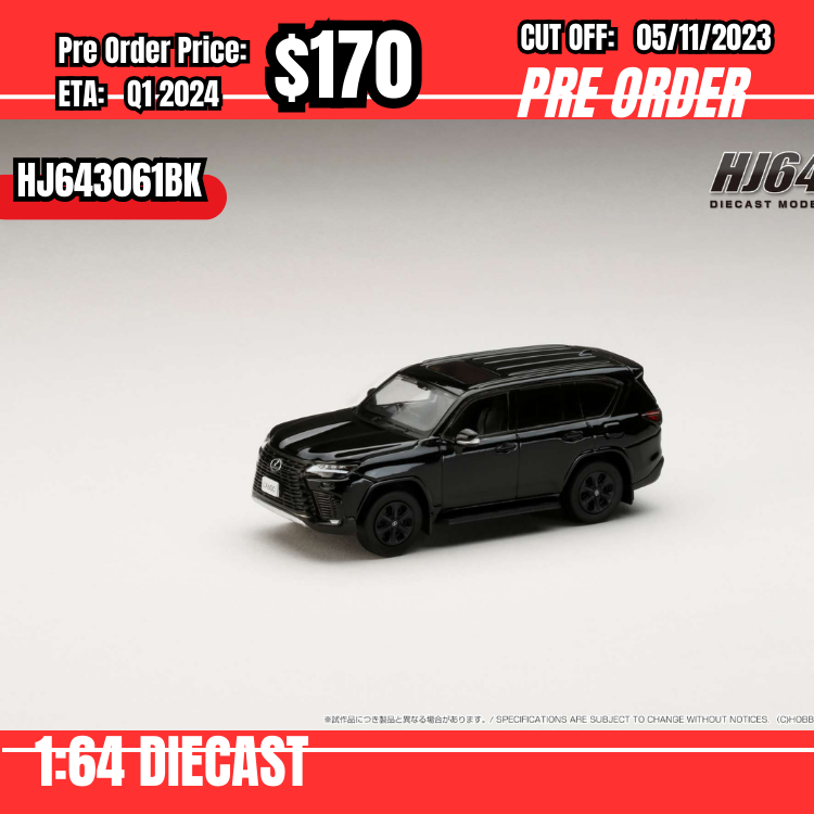 PO-$170 *Hobby Japan* 1:64 LEXUS LX600 OFFROAD Black HJ643061BK [OD27/10]